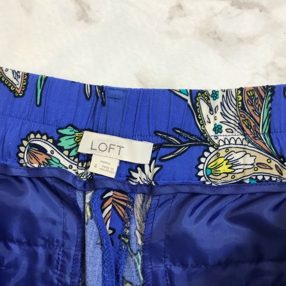 Loft Paisley Julie Drape Straight Leg Pants - Picture 5 of 7
